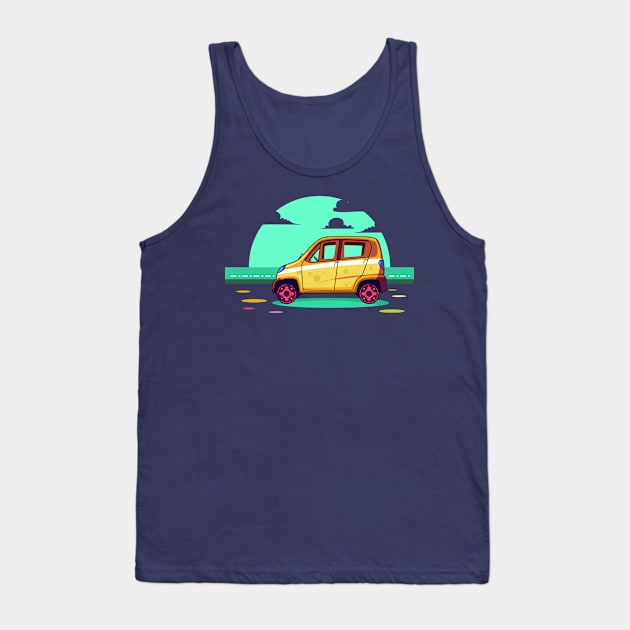 flat illustrasi design in car Tank Top by Rizkydwi